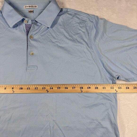 Peter Millar Mens Golf Polo‎ Size Large Short Sleeve Shirt Logo Preppy Comfort - Picture 12 of 13